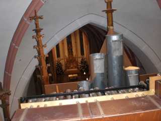 Blick von den Chamaden in das Kirchenschiff